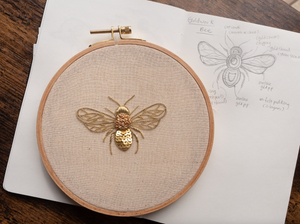 Save the Bees Goldwork Embroidery Kit for Beginners