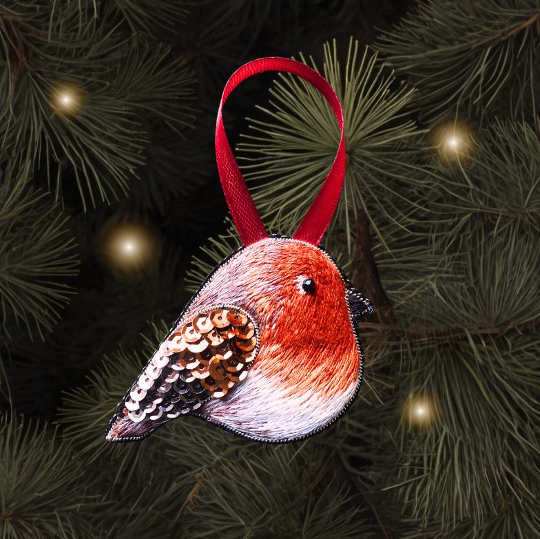 Christmas Robin Embroidery Kit for Beginners