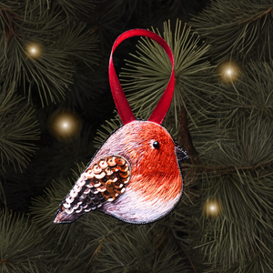 Christmas Robin Embroidery Kit for Beginners